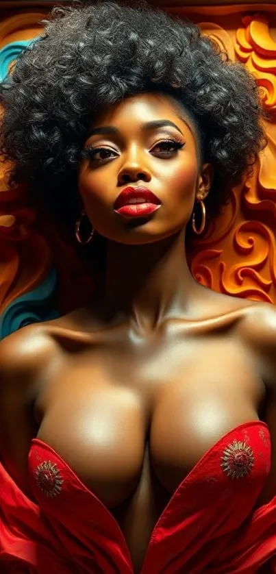 Vibrant artistic portrait mobile wallpaper.