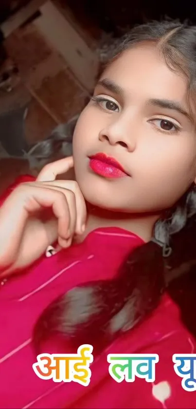 Colorful portrait of a young girl with vibrant attire.