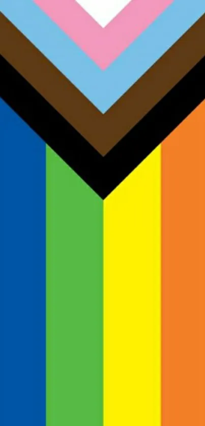 Vibrant mobile wallpaper with inclusive Pride flag and rainbow colors.