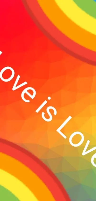 Love is Love rainbow pride wallpaper.