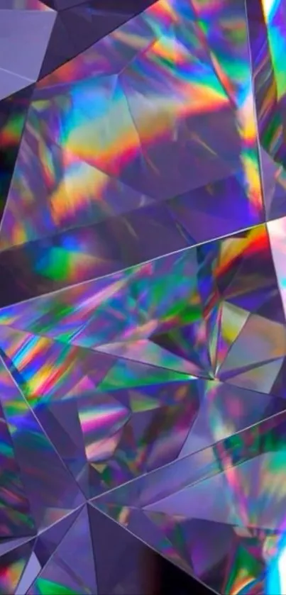 Colorful geometric prism crystal wallpaper with vibrant hues.