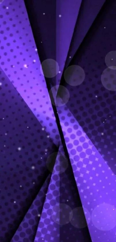 Vibrant purple abstract mobile wallpaper with geometric patterns.