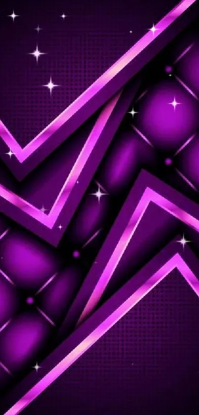 Vibrant purple abstract mobile wallpaper with geometric patterns.