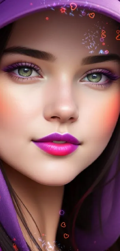 Vibrant purple aesthetic portrait wallpaper.