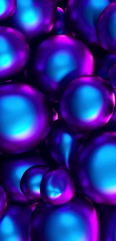 Vibrant purple and blue bubble wallpaper for mobile.