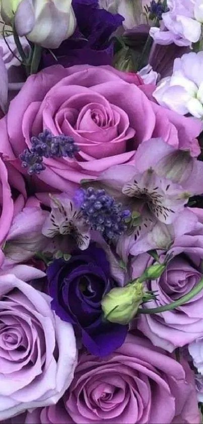 Purple flower bouquet with stunning blossoms.