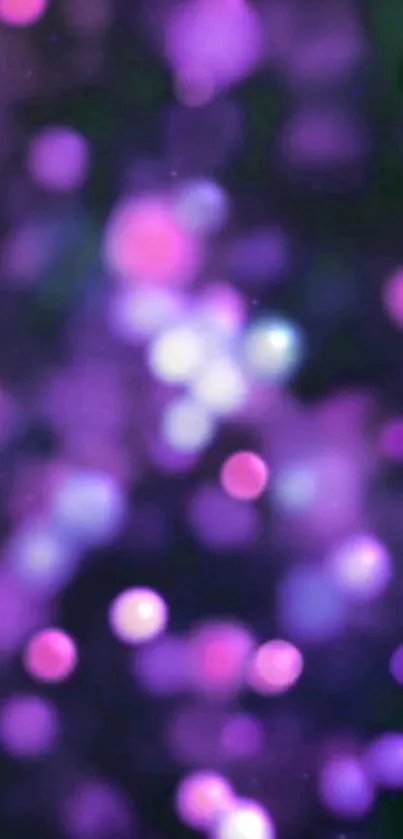 Vibrant purple bokeh wallpaper with soft blurred lights for mobile.