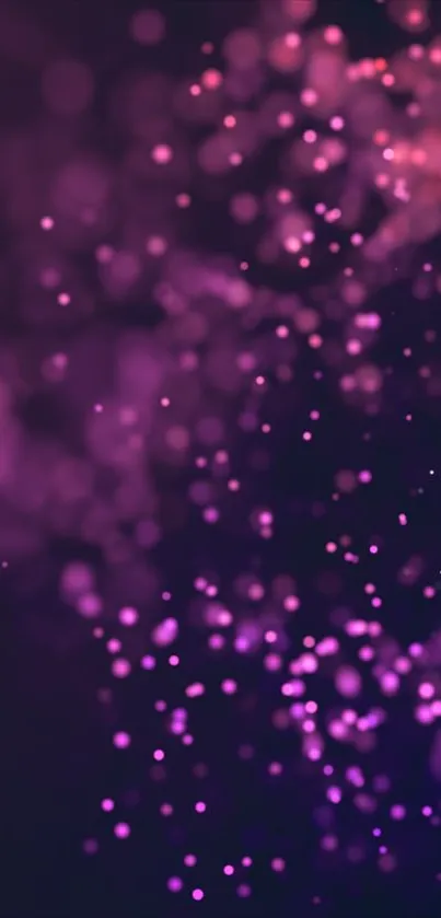 Mobile wallpaper with vibrant purple bokeh lights and abstract design.