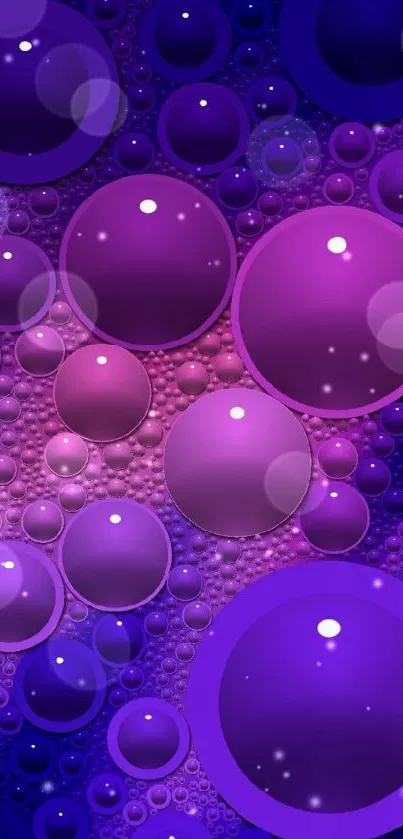 Vibrant purple bubble pattern mobile wallpaper.