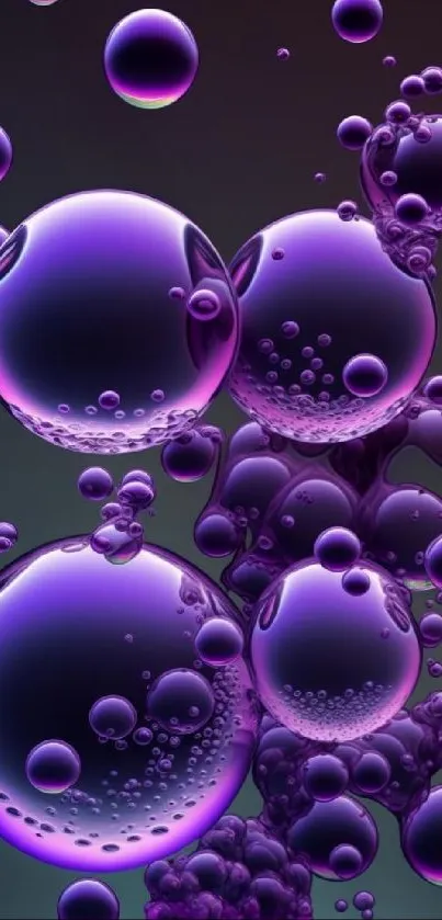 Purple bubbles abstract wallpaper for mobile.