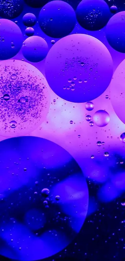 Vibrant purple bubbles forming an artistic abstract phone wallpaper.