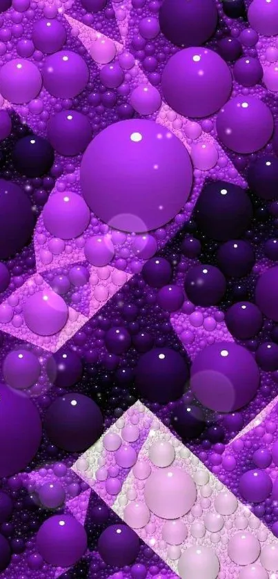 Vibrant purple bubble art abstract wallpaper with circular patterns for mobile screen.