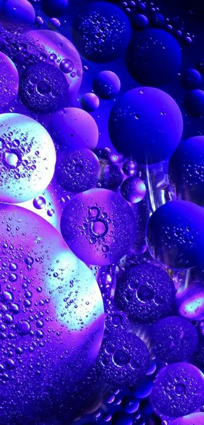 Vibrant purple bubble abstract design wallpaper with dynamic elements.