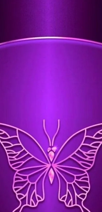 Neon purple butterfly wallpaper with intricate design.