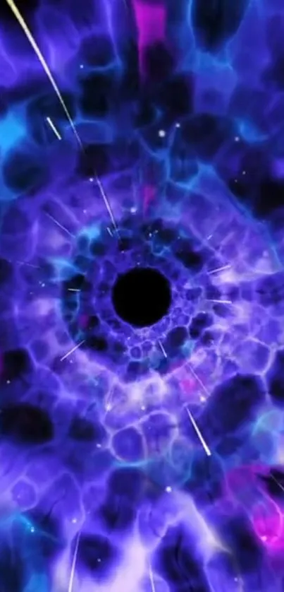 Purple cosmic vortex with blue hues, perfect mobile wallpaper.