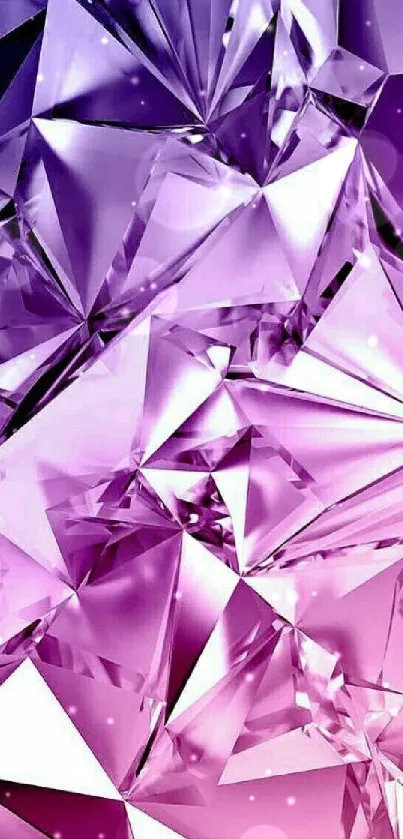 Vibrant purple crystal geometric wallpaper design