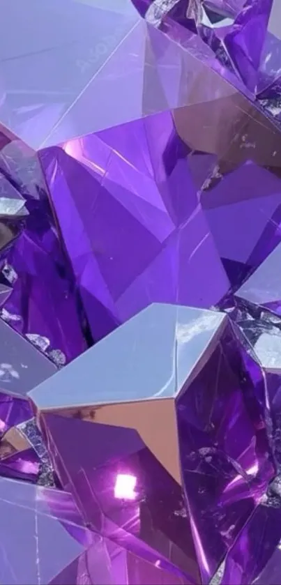 Purple gemstone crystals with vibrant hues.