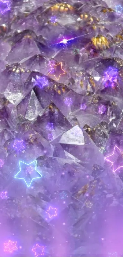 Vibrant purple crystal wallpaper with amethyst glow.