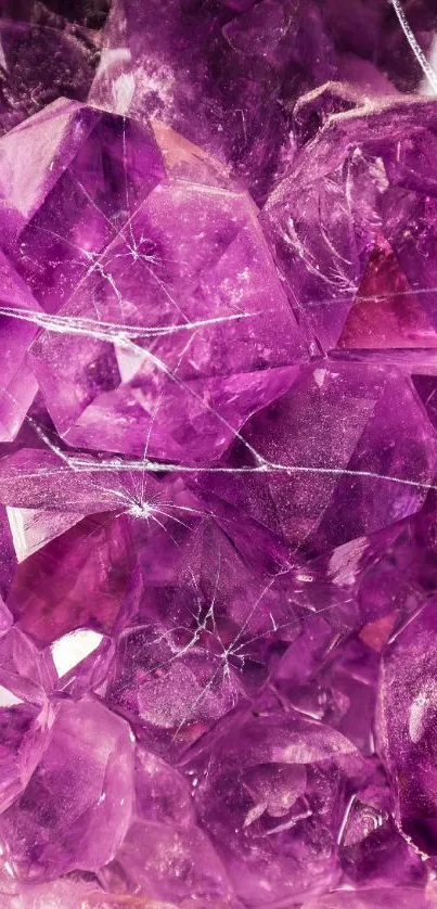 Vibrant purple crystal texture wallpaper for mobile.