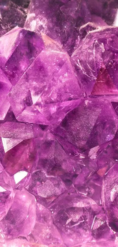 Vibrant purple crystal geometry mobile wallpaper.