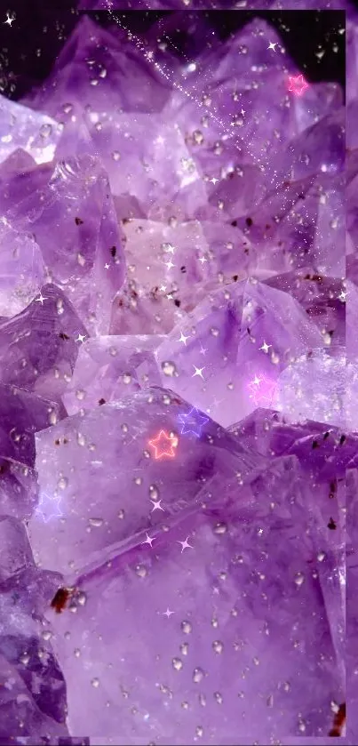 Beautiful purple crystal wallpaper with vibrant and mystical hues.