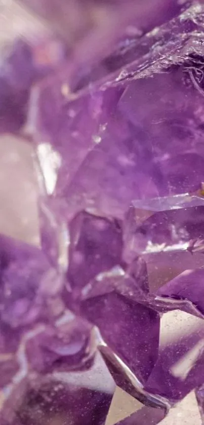 Close-up of vibrant purple crystal texture.