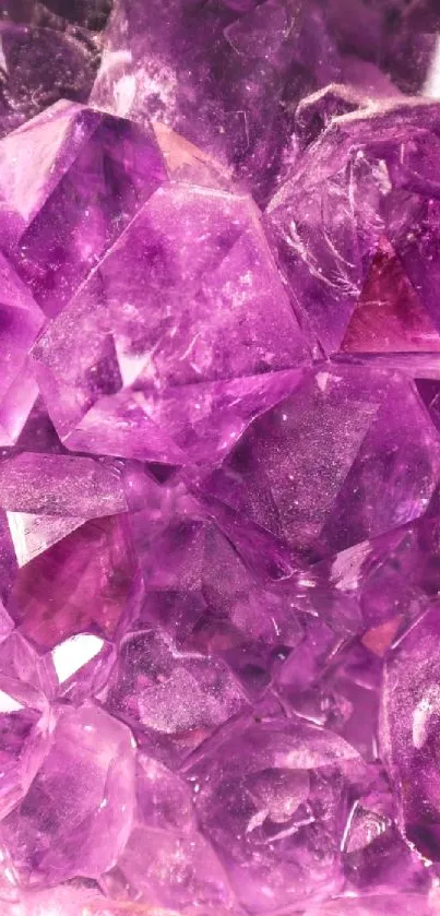 Vibrant purple crystal wallpaper with amethyst textures.