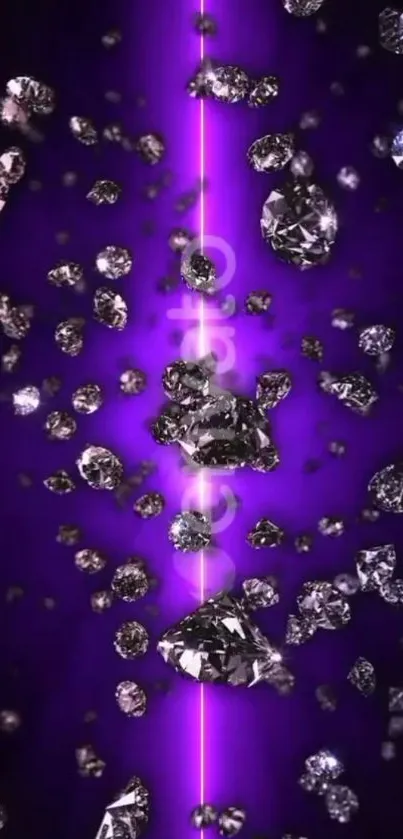 Purple diamond-themed wallpaper with sparkling gems.