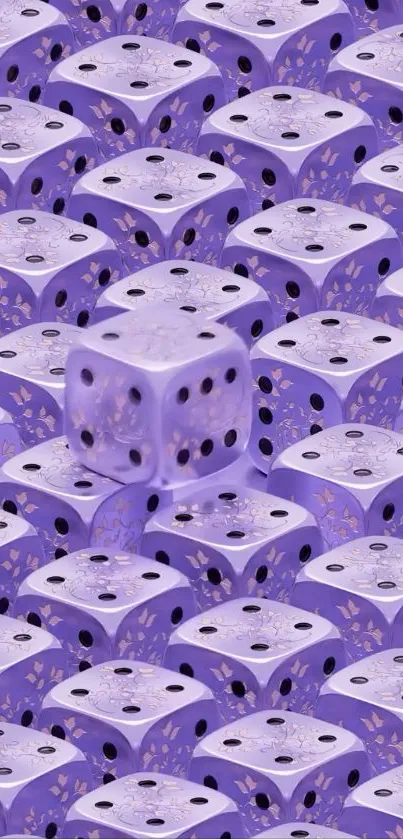 Purple dice pattern in vibrant arrangement.