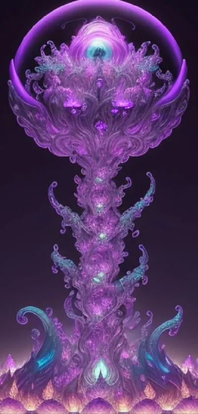 Intricate purple fantasy design art with cosmic and mystical elements.