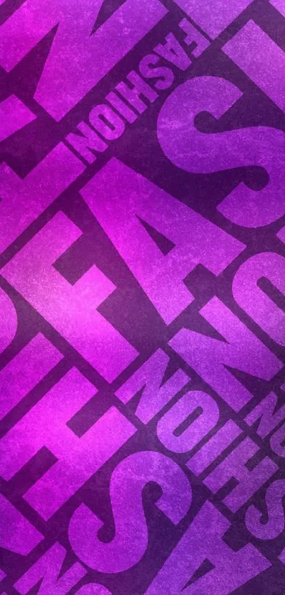 Vibrant purple fashion wallpaper with bold typography design.