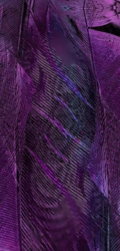 Vibrant purple feather texture wallpaper for mobile devices.