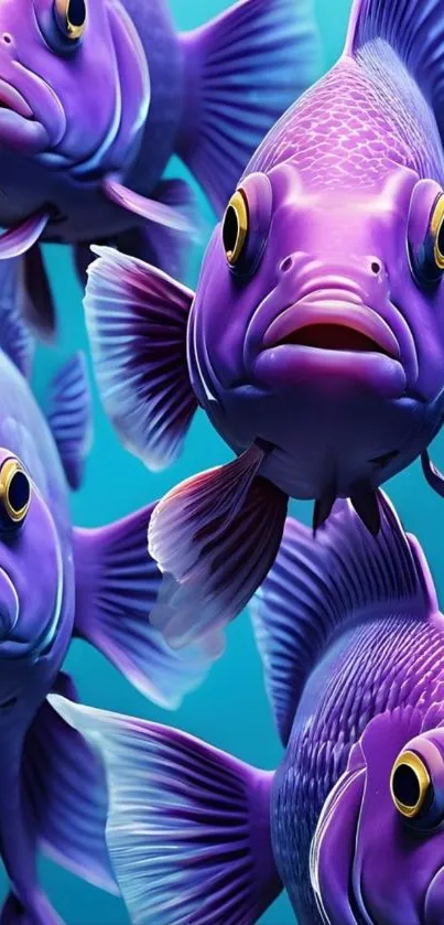 Vivid purple fish swimming in a colorful underwater setting.