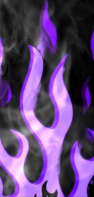 Abstract purple flames on dark background.