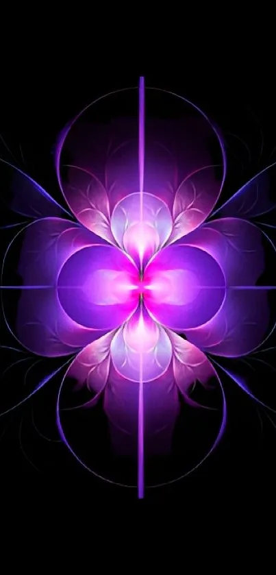 Purple fractal art mobile wallpaper with abstract geometric patterns.