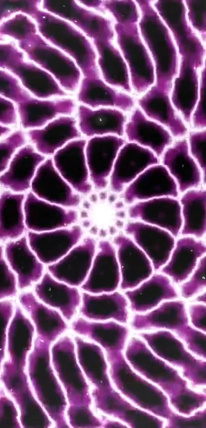 Vibrant purple fractal wallpaper with intricate patterns and electric design.