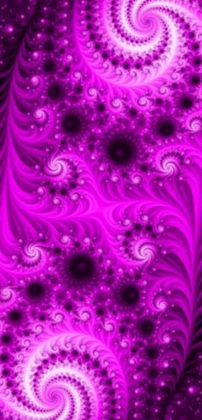 Intricate purple fractal wallpaper with vibrant, swirling patterns.