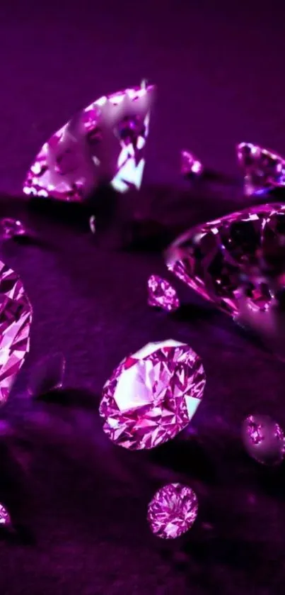 Vibrant purple gemstone wallpaper with dazzling crystals.