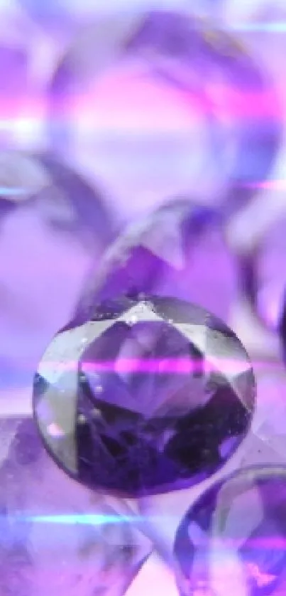 Vibrant purple gemstones clustered together.