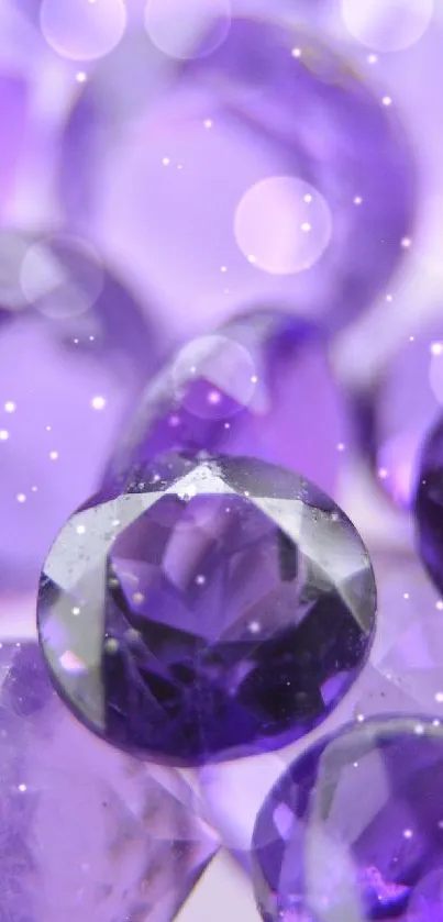 Purple gemstones create a vivid, stunning mobile wallpaper background.