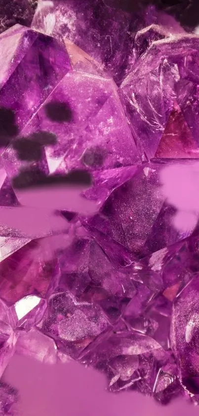 Vibrant purple gemstone mobile wallpaper with sparkling crystal textures.