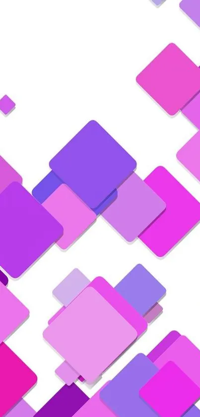 Purple geometric squares wallpaper with abstract design.