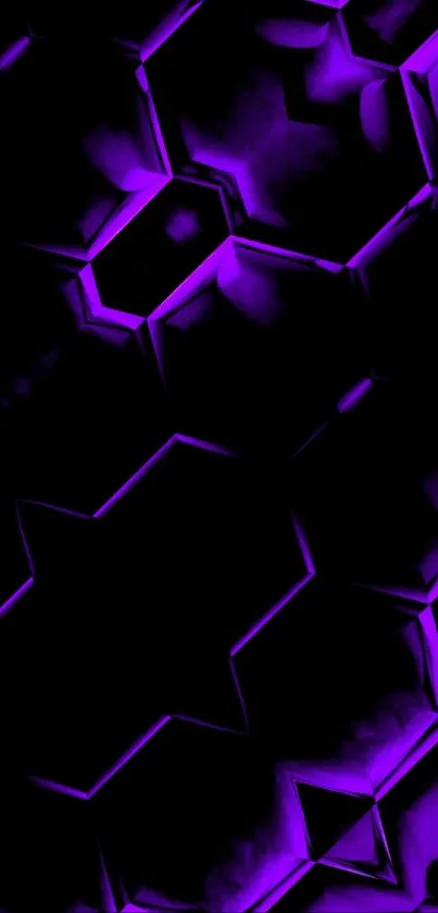 Purple geometric wallpaper with hexagonal pattern.