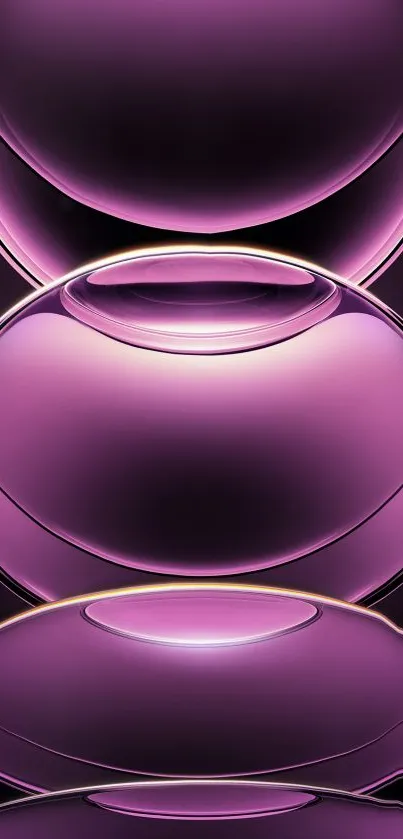 Abstract purple glass spheres on black background wallpaper.