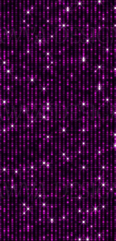 Vibrant purple glitter mobile wallpaper with shimmering stars pattern.