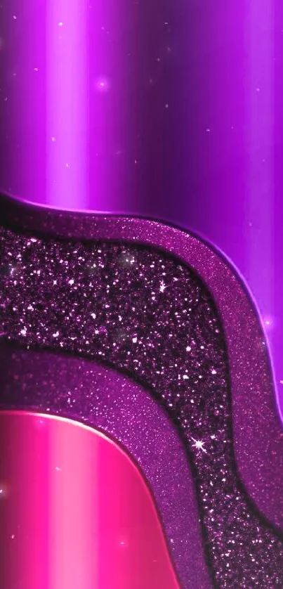 Vibrant purple and pink glitter phone wallpaper.