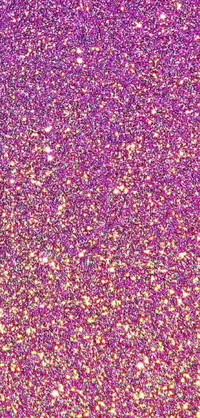 Vibrant purple glitter wallpaper with shining reflections.