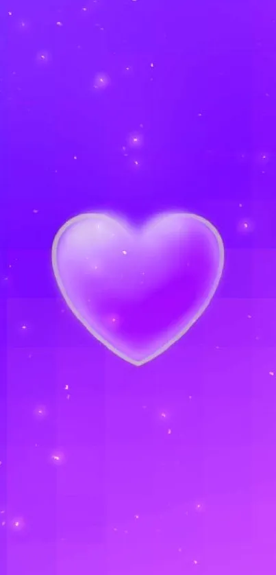 Vibrant purple heart on gradient background wallpaper.