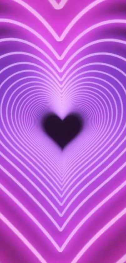 Vibrant mobile wallpaper with purple heart wave design.