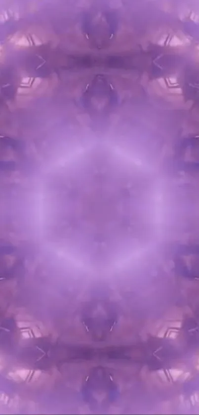 Purple kaleidoscope wallpaper with symmetrical design.